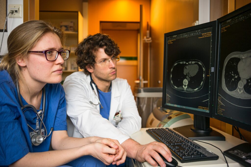 Doctors looking at an x-ray